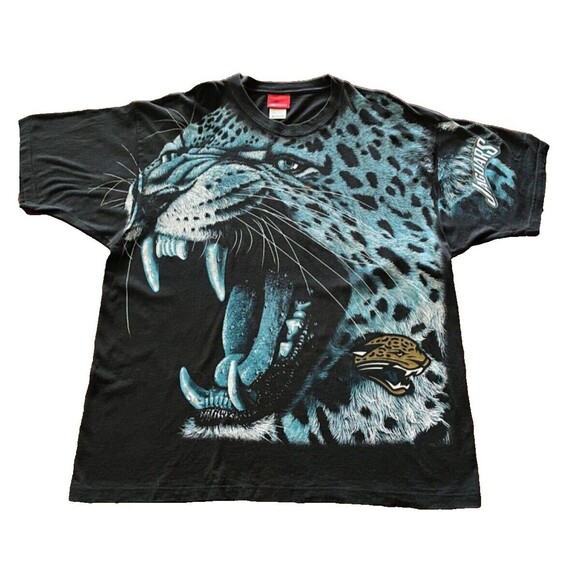 Jacksonville Jaguars All Over Print Vintage 90s Rare T Shirt XL - Picture 1 of 8